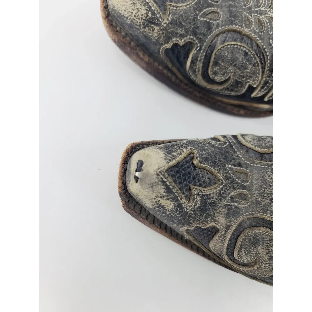 Corral,  Pull On Pointed Toe Leather Western Cowboy Boots Men Size 8 Dark Green.